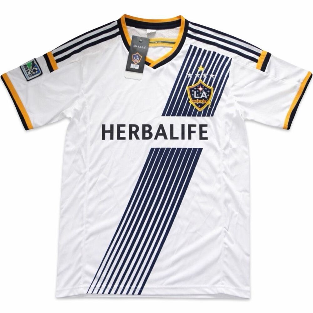 LA Galaxy MLS Herbalife Soccer Jersey White Large NWT